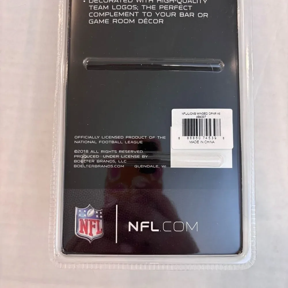 NFL Detroit Lions Jersey Design Logo Winged Wine Corkscrew And Bottle Opener NEW